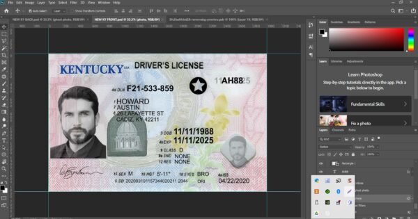 Kentucky DL Editable PSD Template