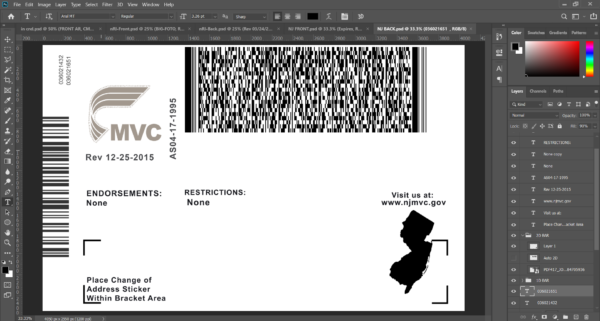 New Jersey DL Editable PSD Template