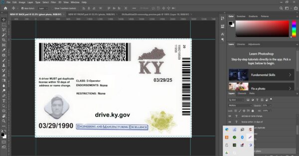 Kentucky DL Editable PSD Template