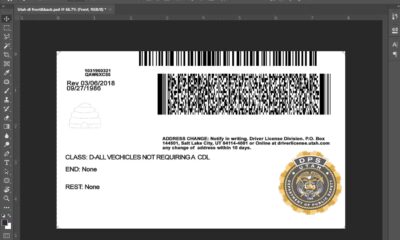 Utah DL Editable PSD Template