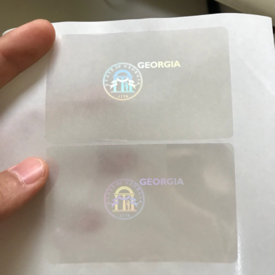 Georgia DL Overlay Hologram Sticker