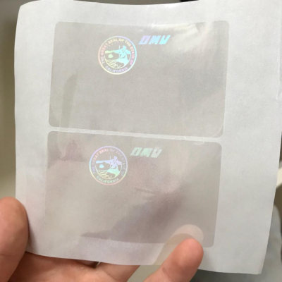California DL Overlay Hologram Sticker